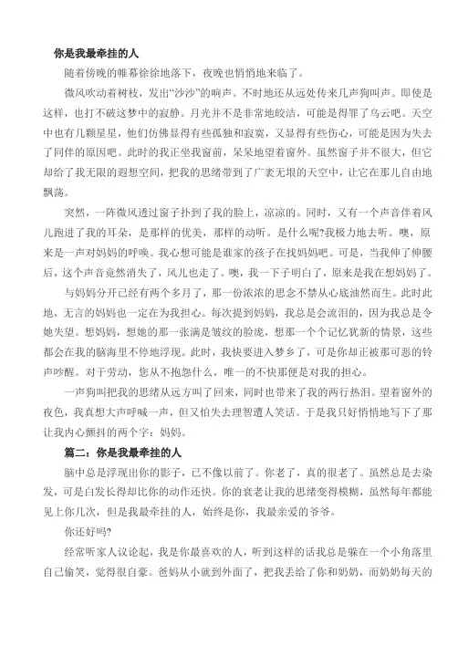 你是我最牵挂的人