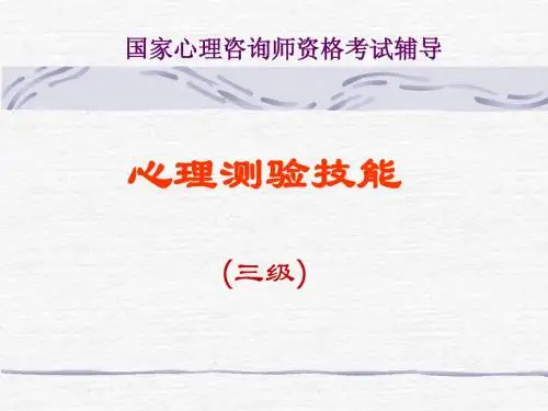 心理测验技能(人格测验)