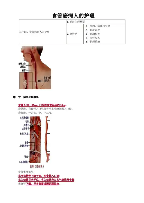 外科护理学图文讲义-食管癌病人的护理
