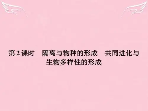 高中生物 7.2 现代生物进化理论的主要内容(第2课时)隔离与物种的形成 共同进化与生物多样性的形成课件