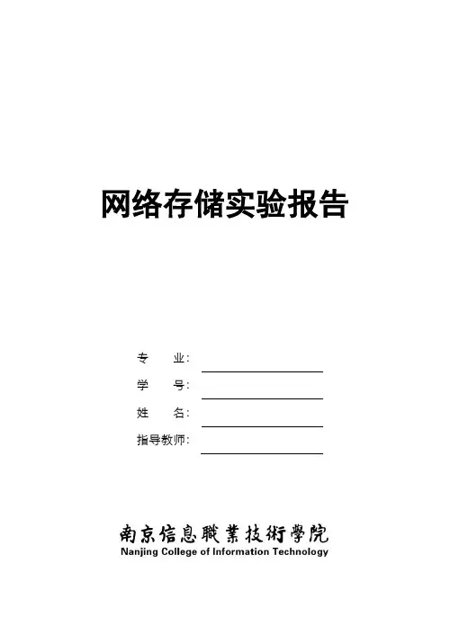 网络存储实验报告