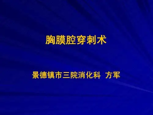 胸膜腔穿刺术