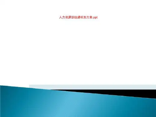 人力资源部组建框架方案.ppt