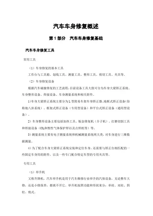 汽车车身修复、钣金、喷漆