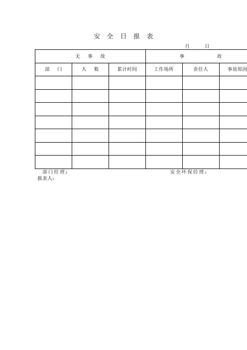安全日报 格式