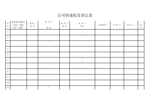 公司快递收发登记表