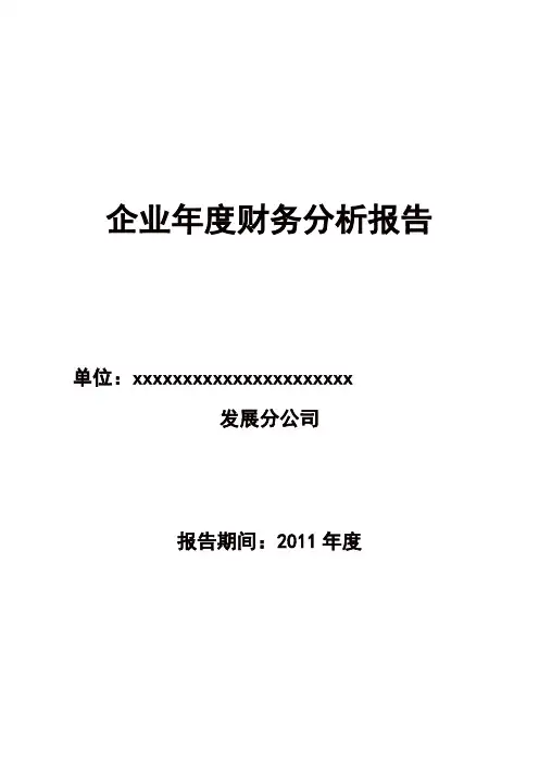 企业年度财务分析报告模板 2012
