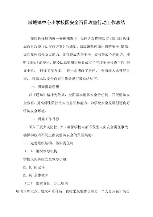 校园安全百日攻坚行动工作总结 2