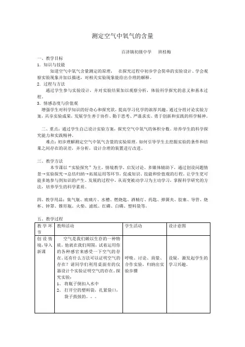 测定空气中氧气的含量 2
