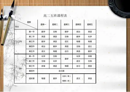高中课程表_模板 2