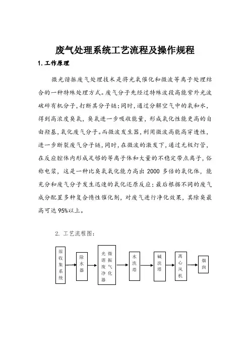 废气处理系统工艺流程及操作规程
