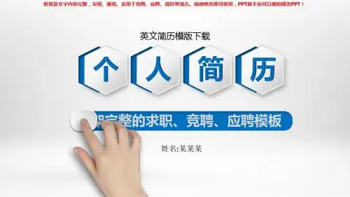 2018年度英文简历模版下载【精品ppt】