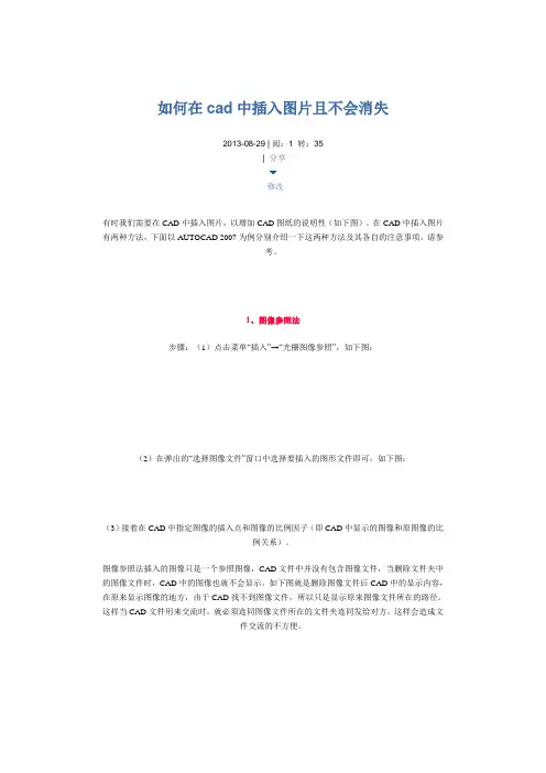 在CAD中插入图片不会消失