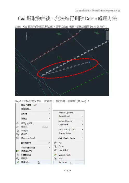 Cad选取物件後,无法进行删除Delete处理方法