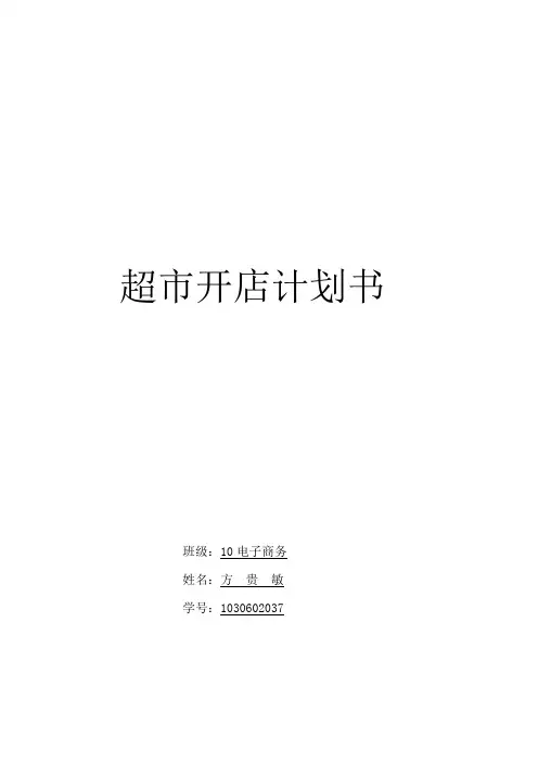 超市创业计划书