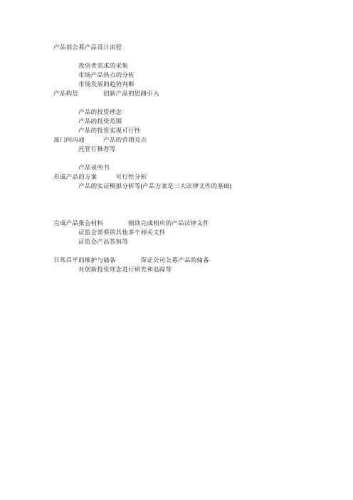 公募基金产品设计