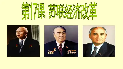 2019-2020高一历史第二学期第17课  苏联的经济改革 1