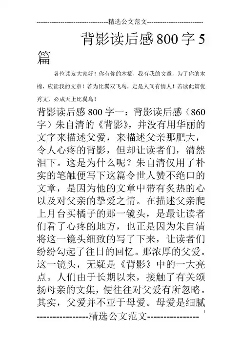 背影读后感800字5篇