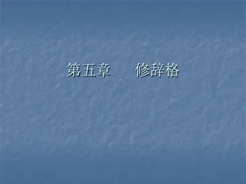 第一节 辞格(一)