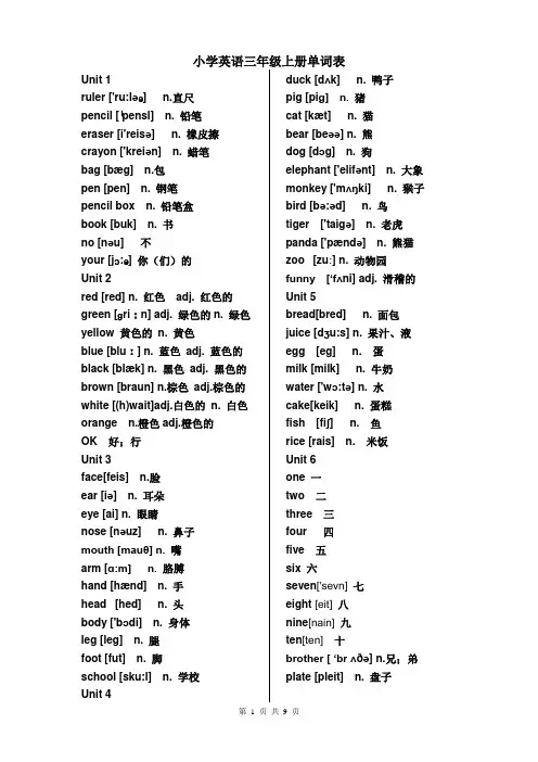 新版PEP小学英语(3-6年级)单词表 2