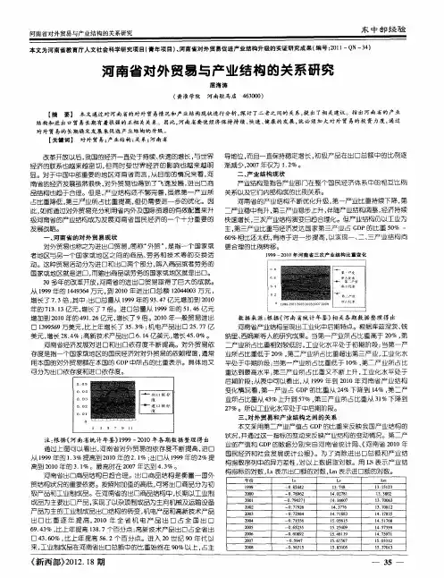 河南省对外贸易与产业结构的关系研究