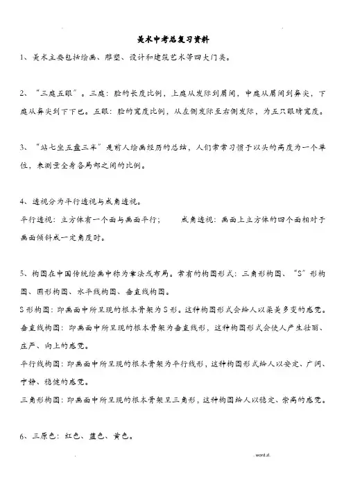 美术中考总复习