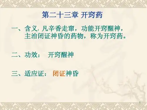 23 开窍药