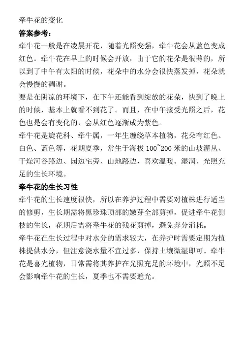 牵牛花的变化