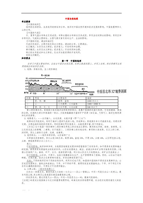 高中地理-中国地理复习笔记归纳总结