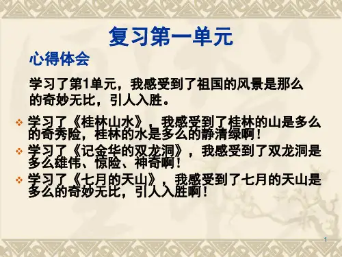人教版小学四年级下册语文第一到第四单元复习(课堂PPT)