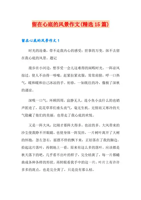 留在心底的风景作文(精选15篇)