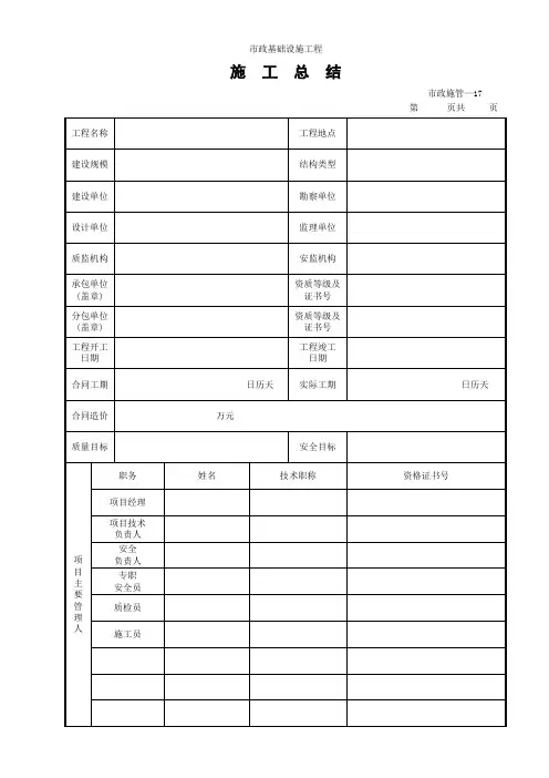 17施工总结(市政施管-17)