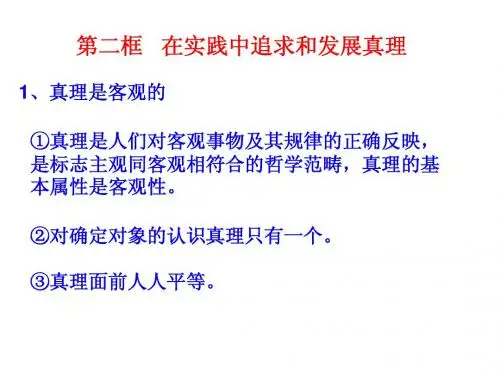 在实践中追求和发展真理