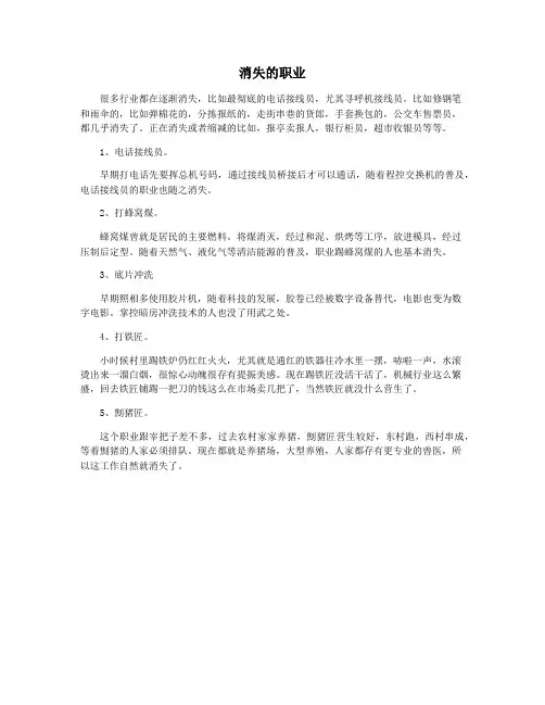 消失的职业