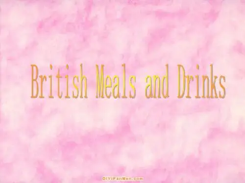 English meals and drinks