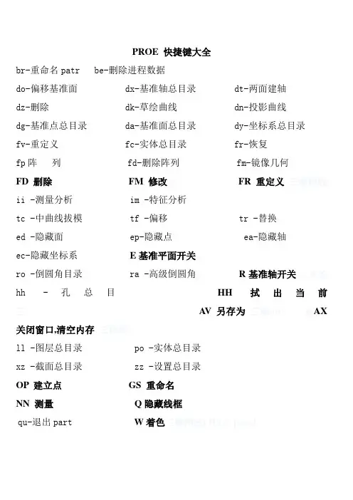 PROE_快捷键大全