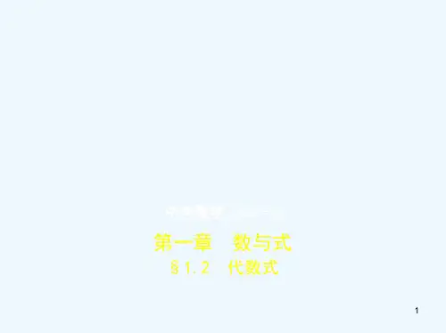 (河南专版)2019年中考数学一轮复习 第一章 数与式 1.2 代数式(试卷部分)优质课件