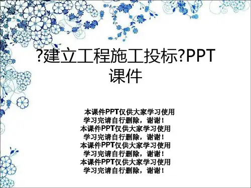 《建设工程施工投标》PPT课件