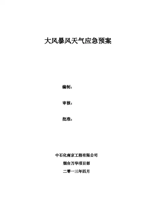 大风暴风天气应急预案