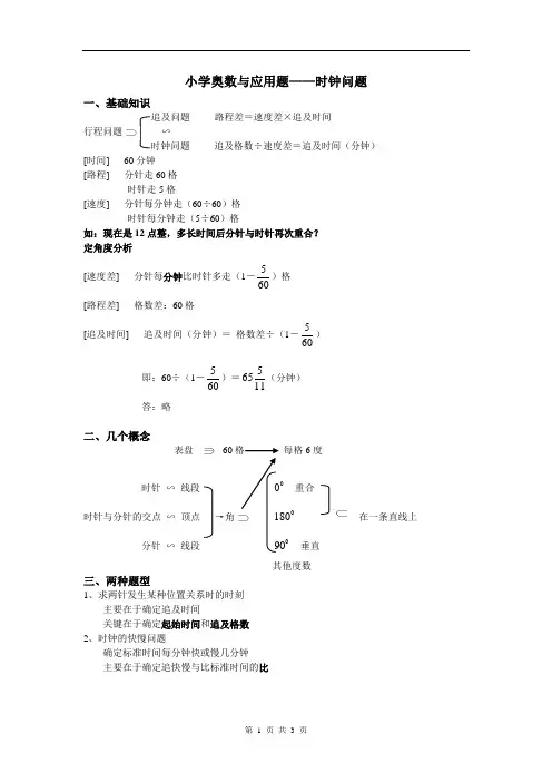 小学奥数与应用题——时钟问题