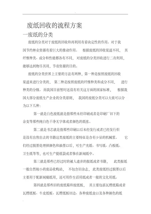 废纸回收的流程方案 2