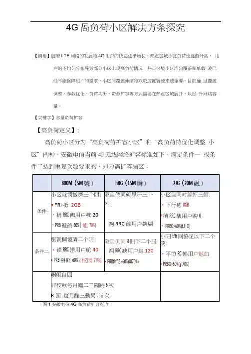 案例-4G高负荷小区解决方案探究