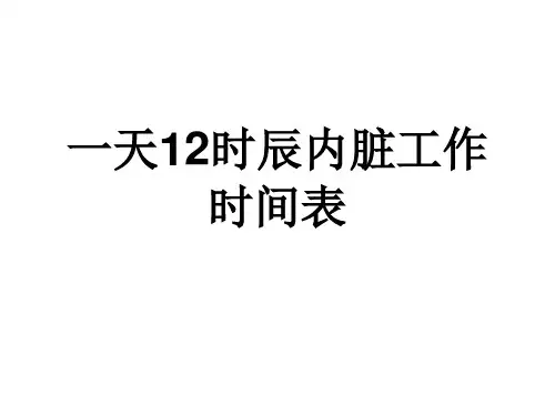 一天12时辰内脏工作时间表详解