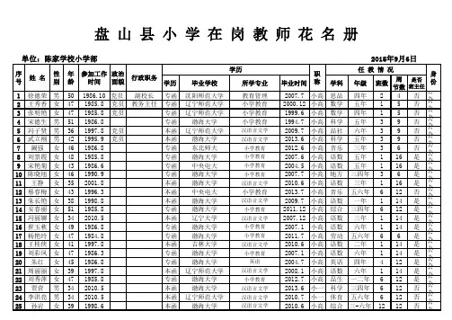 xx小学学生统计表