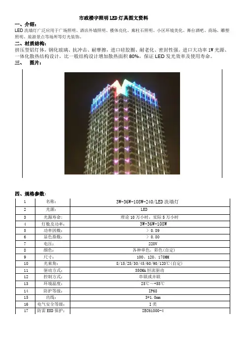 市政楼宇照明LED灯具图文资料