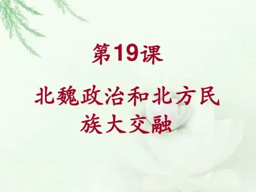 第19课 北魏政治和北方民族大交融