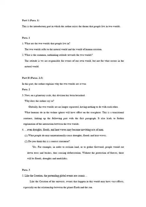Lesson Three  At War with the plannet