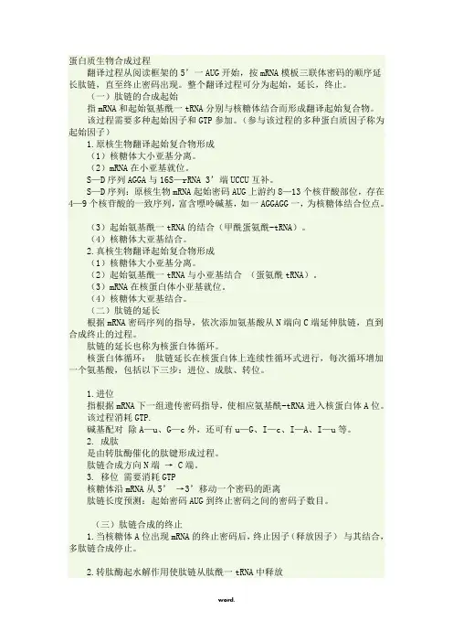 蛋白质生物合成过程(精选.)