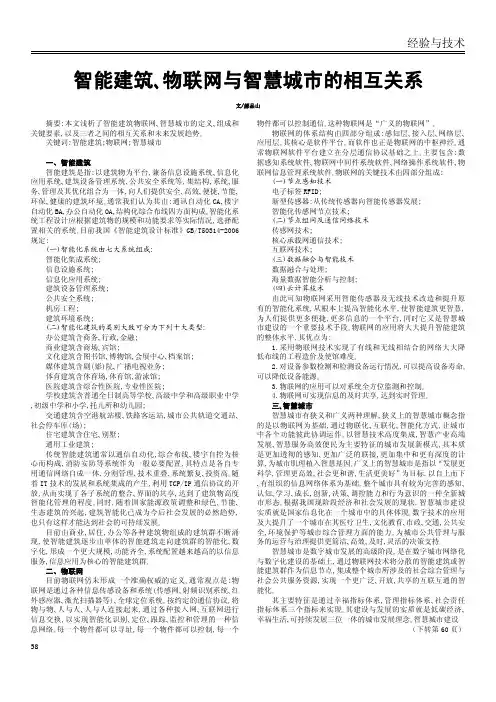 智能建筑、物联网与智慧城市的相互关系