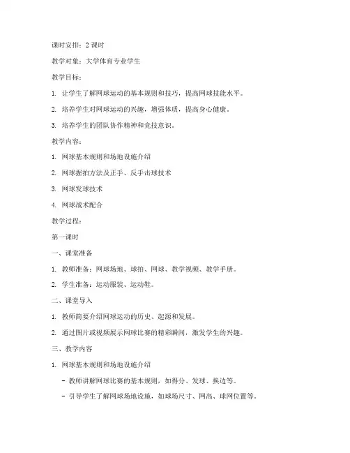 大学网球教案全套